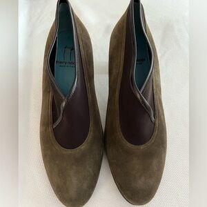 Thierry Rabotin Olive Suede Shoes